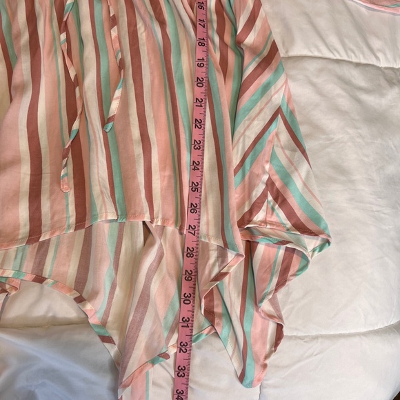 Torrid Babydoll Top - Stretch Challis Stripe Pink Size 1(1X) - Picture 12 of 12